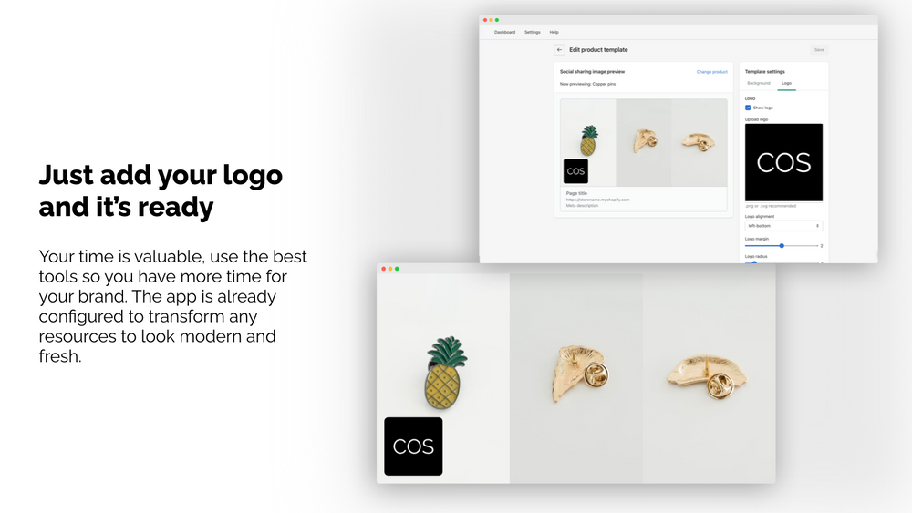 Adding a store logo to a product share image
