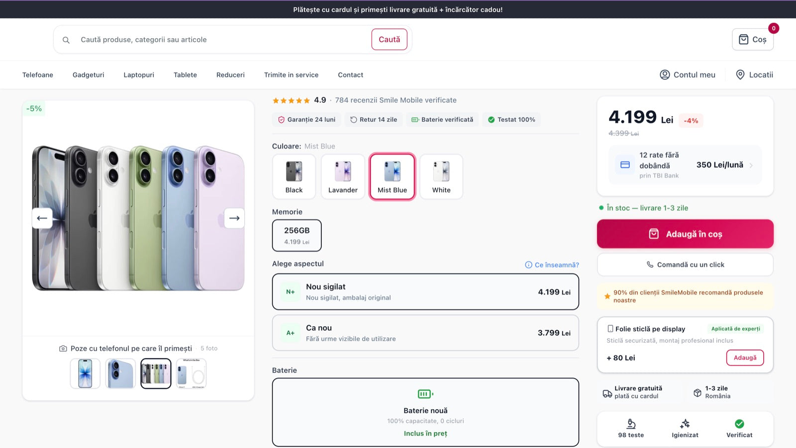 smilemobile.ro after the WooCommerce to Shopify replatform